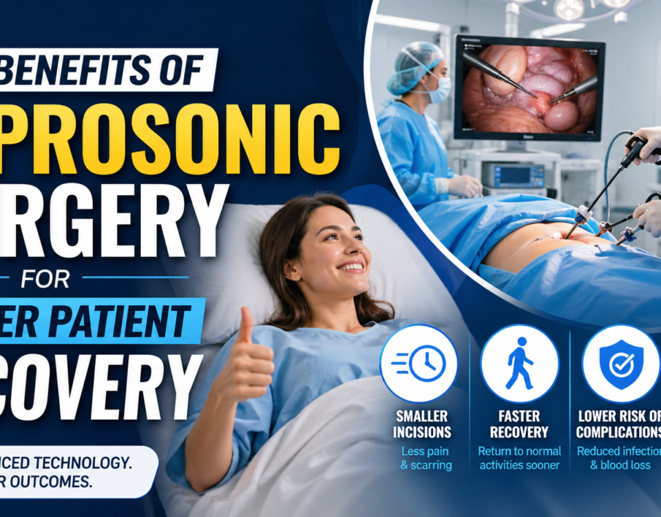 Patient recovering quickly after laprosonic surgery procedure